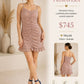 Vestido estampado de flores de tirantes corrugado D3222