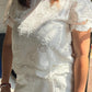 Ellison Blusa Blanca con cuello redondo y bordado TT107576