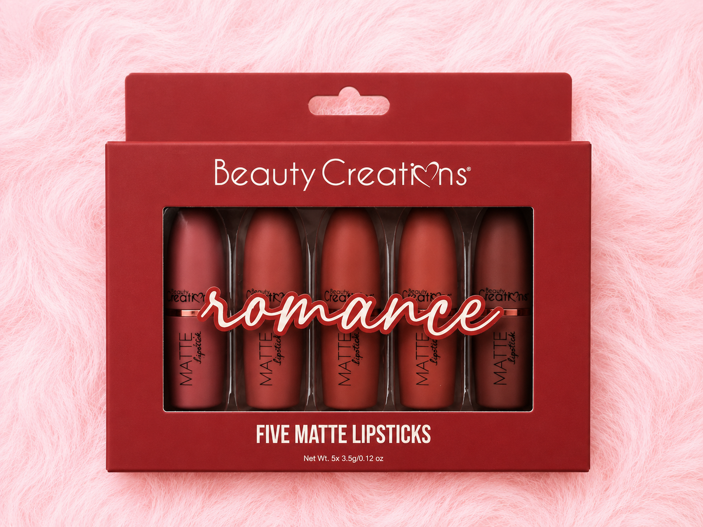 Beauty Creations 5 labiales rojos
