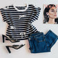 Blusa de rayas con moños TB8892