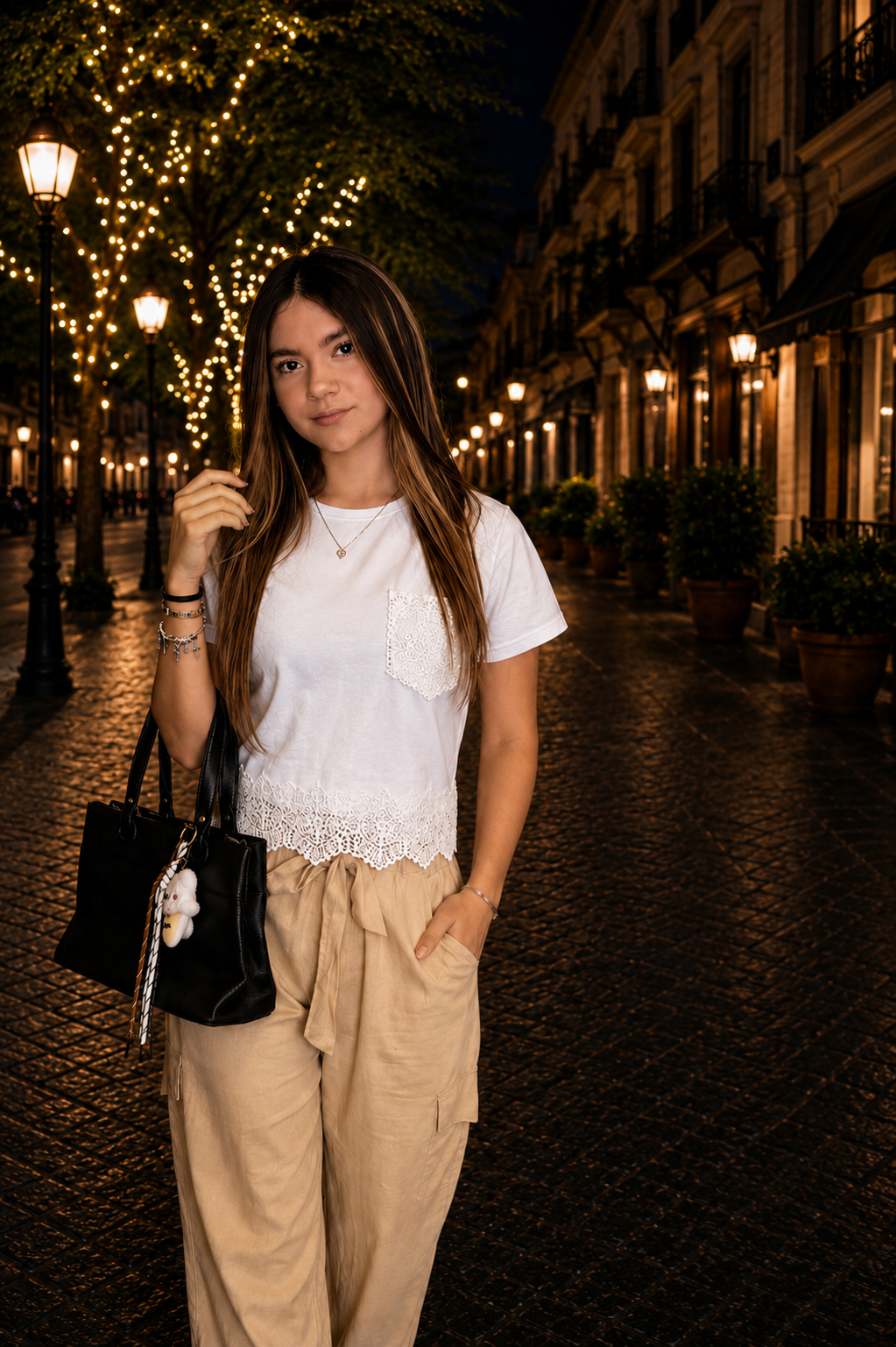 Over Appareal Playera con bolsita bordada T8625