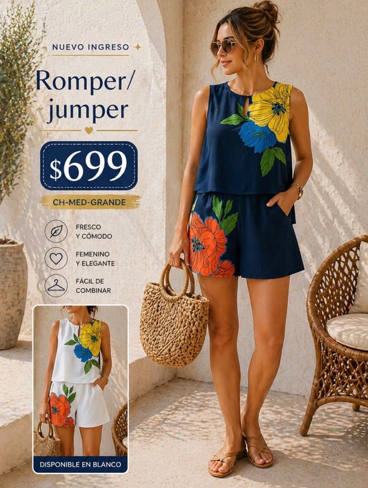 Jumper con estampado de plantas 42658r