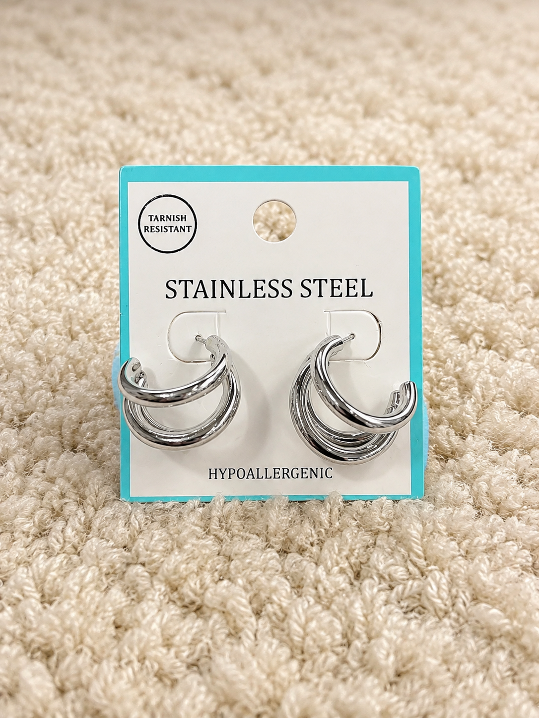 Aretes Triple Arracada Julia Plata PE7178RD