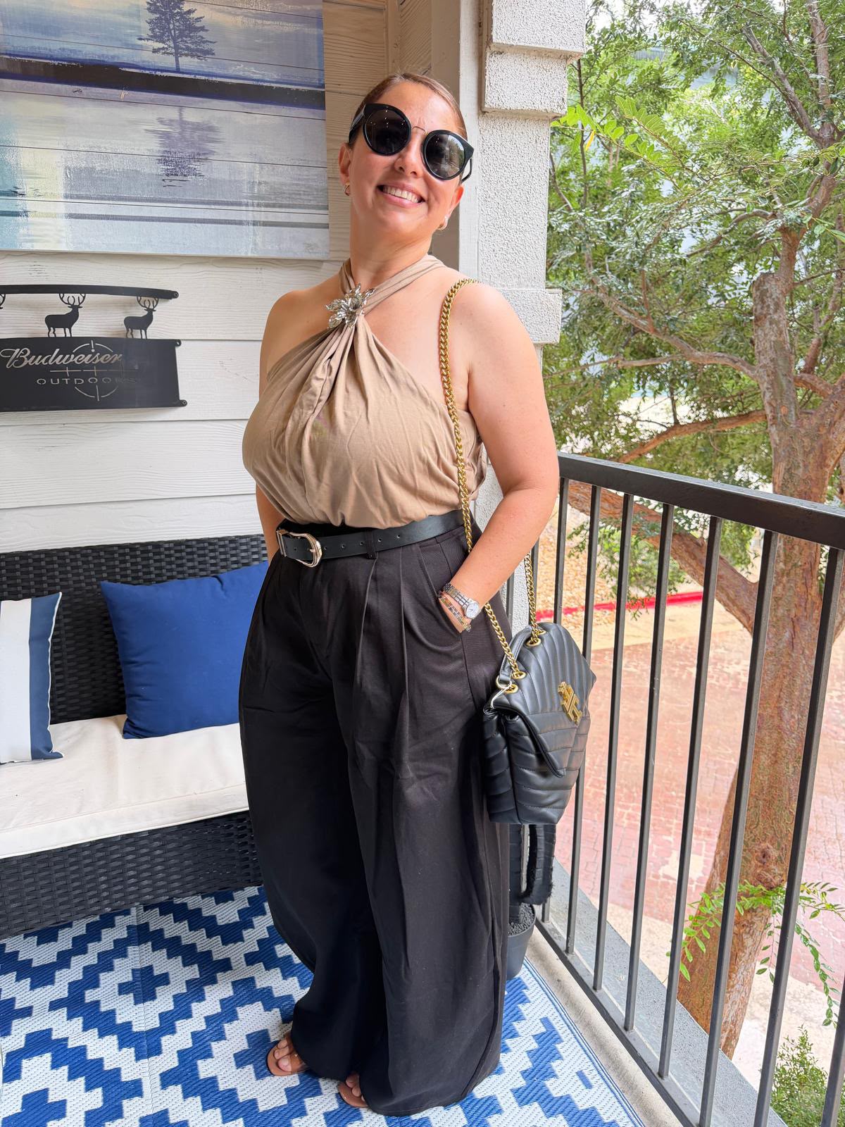 Linzy Pantalón Barrel con cinturón de lazo P2489