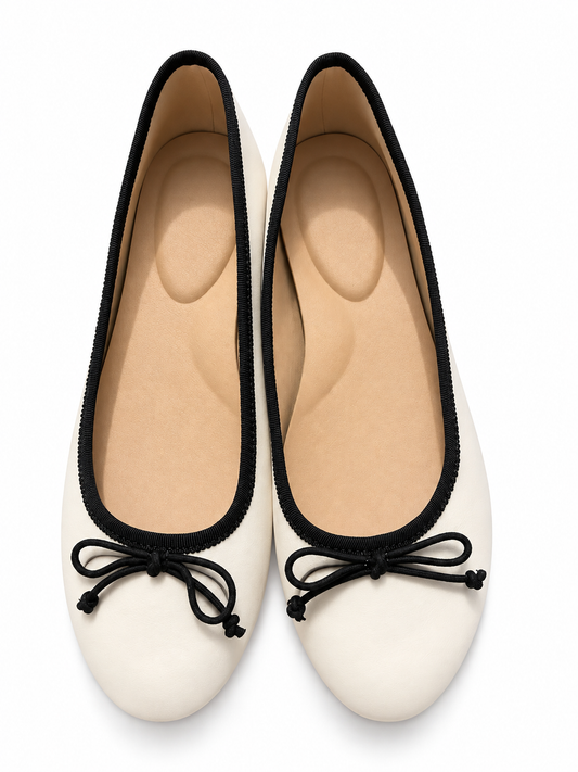Flats Para Mujer en Color Blanco con Negro 0960018