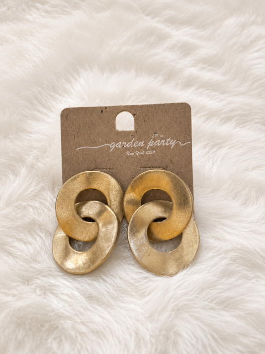 Aretes dorados circulares GUE3497