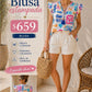 Blusa Blanca con detalle de figuras It13626