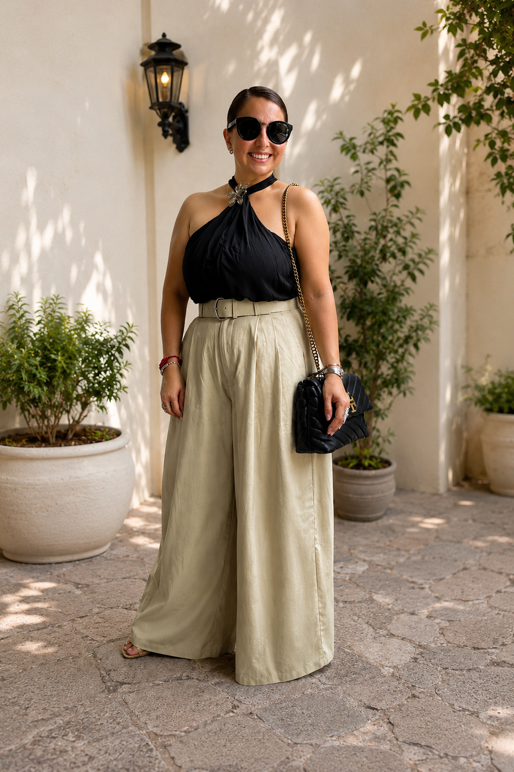 Linzy Pantalón Barrel con cinturón de lazo P2489