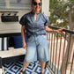 Cello Jeans Bermuda Baggy Mid- waisted skater AB69303LT