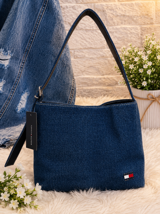 Bolsa Tommy Hilfiger de Mezclilla Azul XW09276