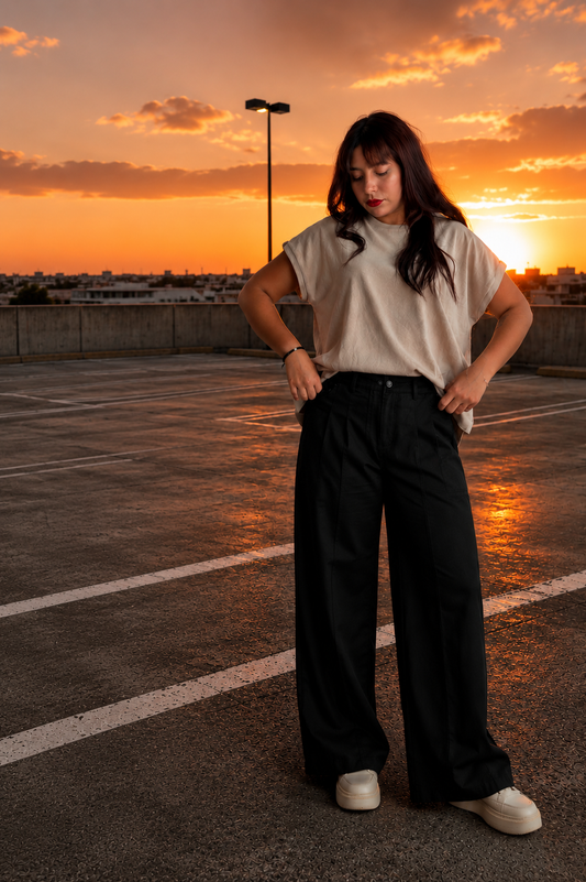 Linzy Pantalon Barrel con lazo P2490