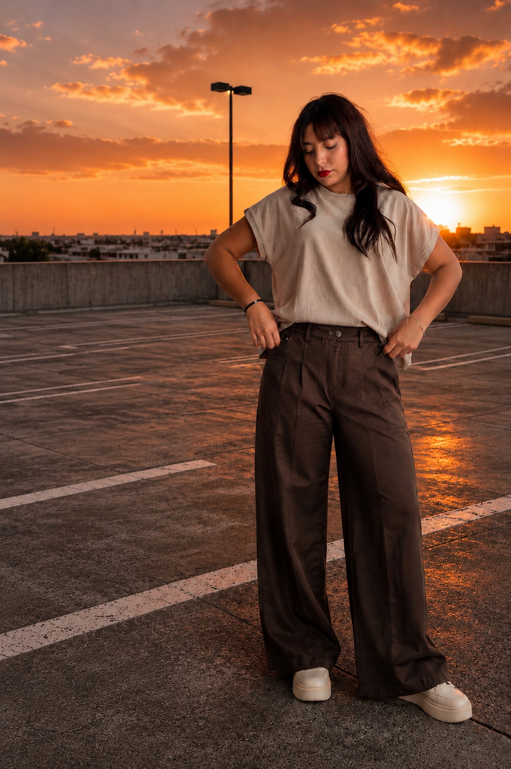 Linzy Pantalon Barrel con lazo P2490