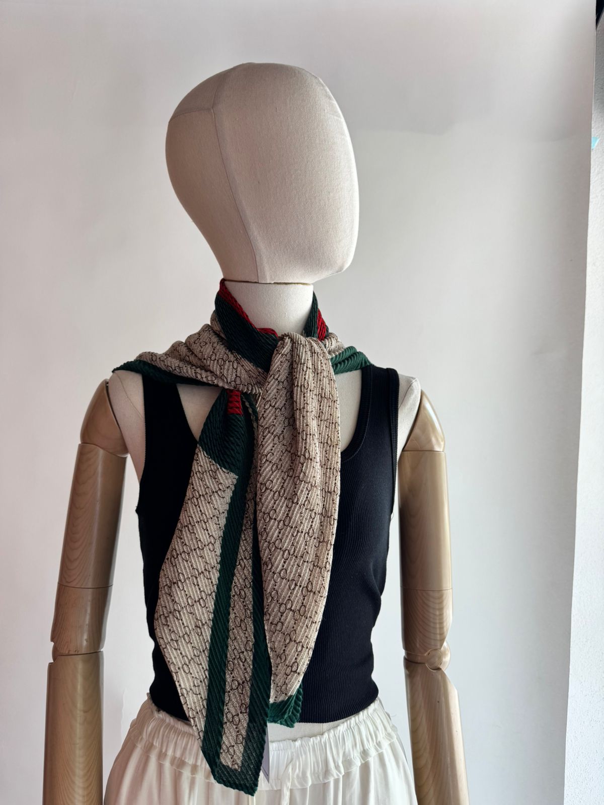 Bufanda con Dobladillo estilo Gucci Café AS-713