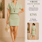 HMST0786 HAUTE MONDE Set de Falda y Blusa con Estampado Rombo y cuadros