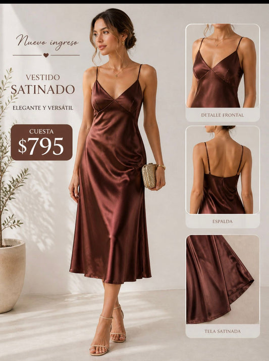 DZ25E163 BOBLE ZERO Vestido de Tirante Satinado Lardo
