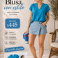 Blusa solida de manga corta con detalle al frente Tb8604