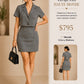 HMST0786 HAUTE MONDE Set de Falda y Blusa con Estampado Rombo y cuadros