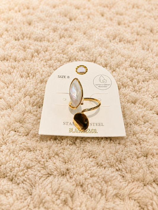 Anillo con detalle de planchita blanca BDRA354S