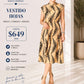 Vestido con cuello tipo kimono y estampado asimétrico con jareta Sd5576