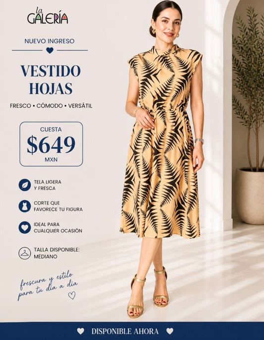 Vestido con cuello tipo kimono y estampado asimétrico con jareta Sd5576