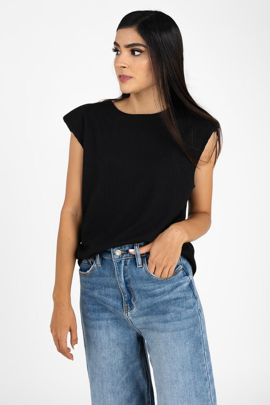 Blusa sin manga con hombreras