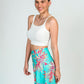 Pantalón pata ancha estampado palmas