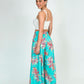 Pantalón pata ancha estampado palmas